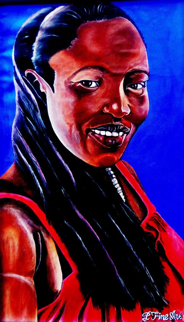 Portrait Art of an African Lady - acrylic art