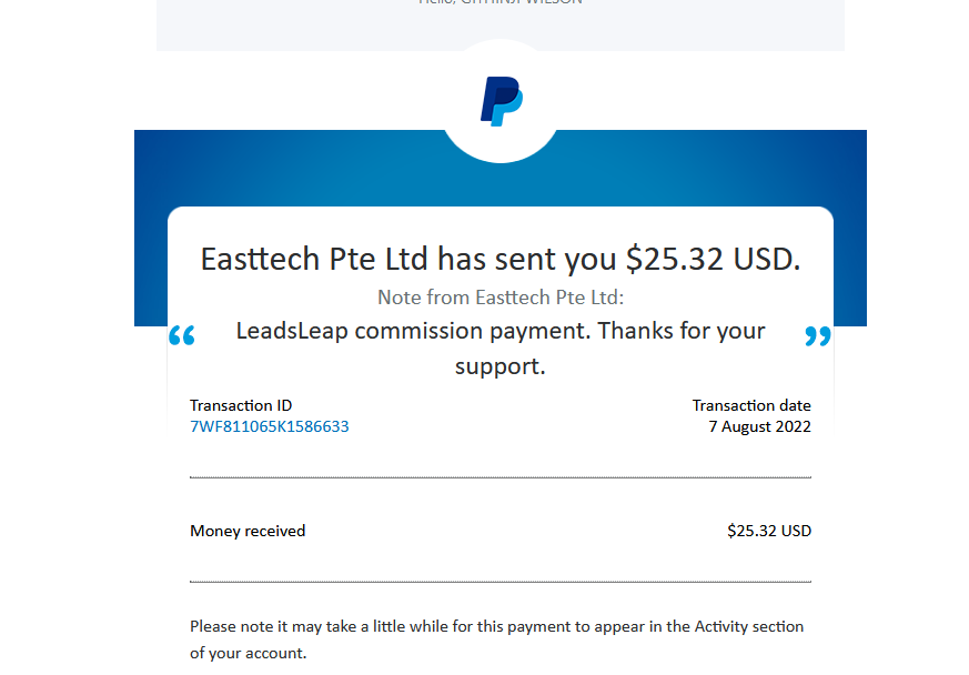 Leadsleap Payment Proof